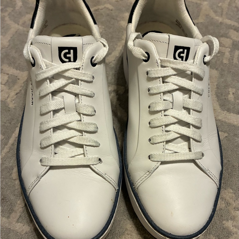 Cole Haan White Sneakers with Navy  Trim